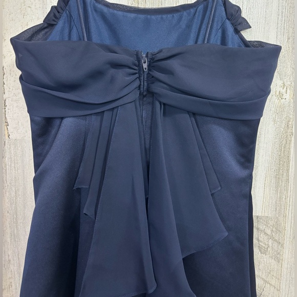 David’s Bridal Michaelangelo Junior Bridesmaid Girls Navy Blue Dress‎ - Picture 6 of 9